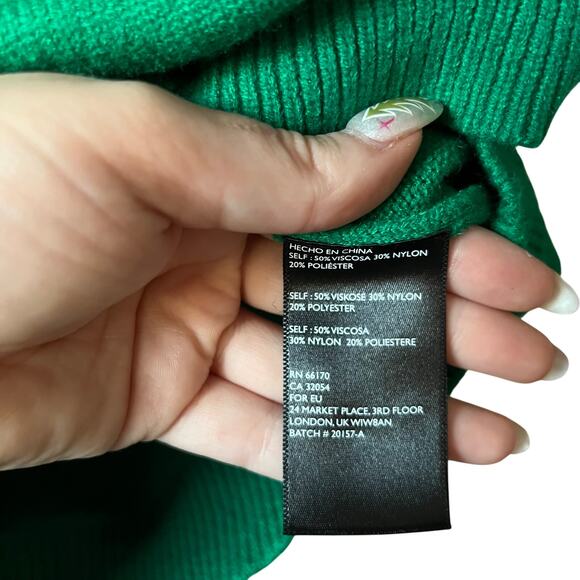 Anthropologie Moth Kelly Green Puff Sleeve Short Sleeve Sweater Size Medium - Picture 6 of 6